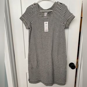 NWT Chicos 0 black and white striped sweater dress